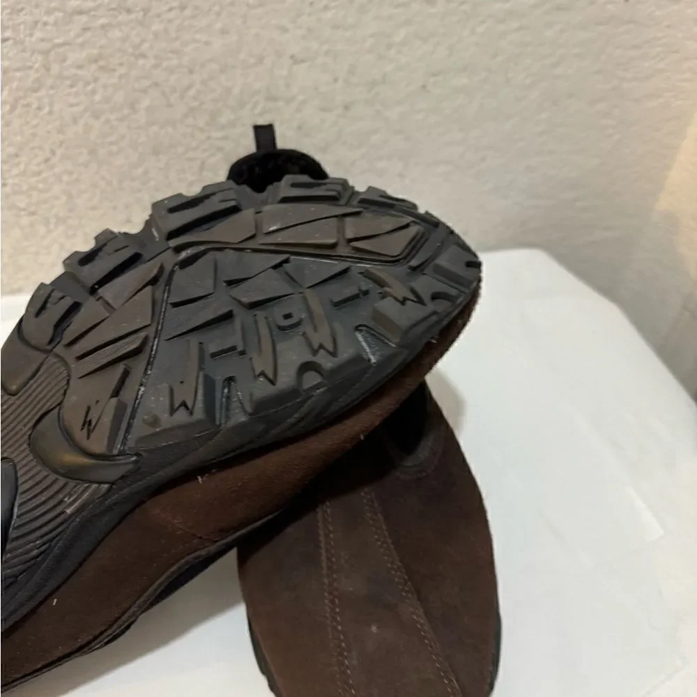 SKECHERS Men 13 Shoes Brown Suede Leather Slip On Sport Moc Lightweight Hike